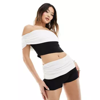 Шорты Asos Design Contrast Co-ord, черный/белый