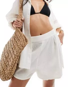 Шорты Asos Design Kayla Mix And Match Beach, белый