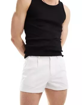 Шорты Asos Design Pleated Chino, белый
