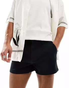 Шорты Asos Design Pleated Chino, черный