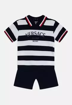 Шорты BABY STRIPED LOGO PRINT UNISEX SET Versace, цвет blunavy/multicolor