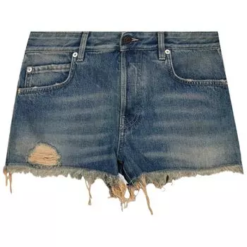 Шорты Balenciaga Logo Frayed Denim Shorts Blue Rust, синий