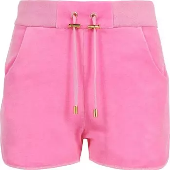 Шорты Balmain Velvet Shorts With Patch 'Rose', розовый