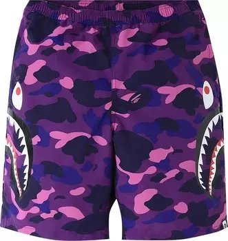 Шорты BAPE Color Camo Side Shark Beach Shorts 'Purple', фиолетовый