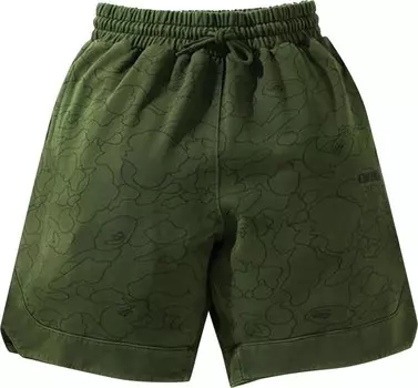 Шорты BAPE Line 1st Camo Washed Sweat Wide Fit Basketball Shorts 'Olive Drab', зеленый