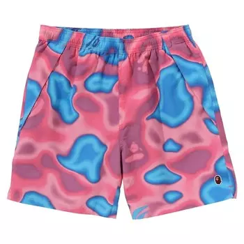 Шорты BAPE Liquid Camo One Point Beach Shorts, розовый