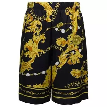 Шорты baroque viscose Versace Jeans Couture, черный