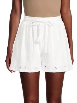 Шорты BCBGeneration с кулиской и вышивкой шиффли, белый