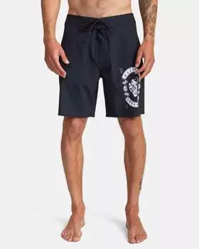 Шорты Benj Skull Boardshort 18” черного цвета RVCA