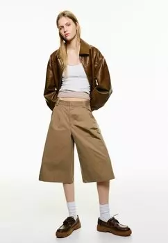 Шорты BERMUDA Bershka, бежевый