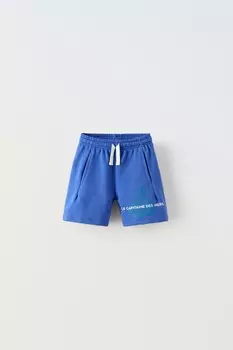 Шорты-бермуды boat с лозунгом ZARA, чернильно-синий