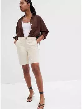 Шорты-Бермуды Chino из хлопковой парусины стрейч Gap, цвет cream white