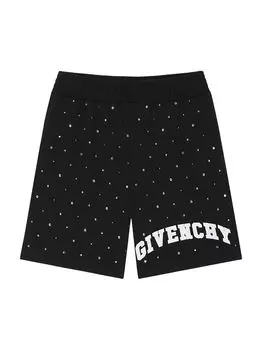 Шорты-бермуды College из Felpa со стразами Givenchy, черный