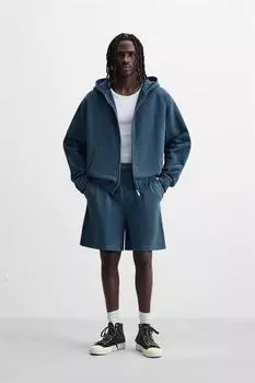 Шорты-бермуды для бега трусцой свободного покроя ZARA, синий