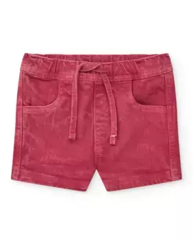 Шорты-бермуды для мальчика с эффектом потертости и регулируемой талией Tuc tuc, красный