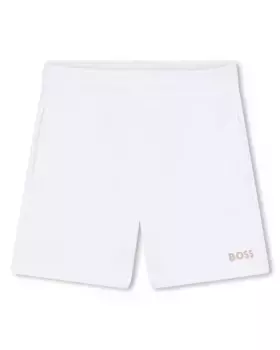 Шорты-бермуды для мальчика с эластичной талией и карманами BOSS Kidswear, белый