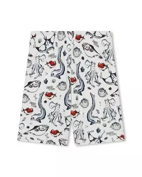 Шорты-бермуды для мальчика с принтом и резинкой на талии Kenzo Kids, белый