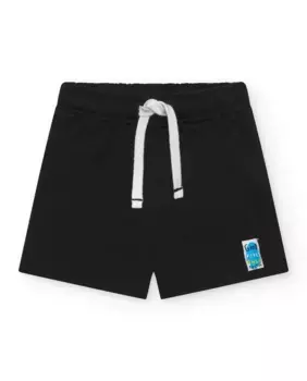 Шорты-бермуды для мальчиков черного цвета со шнурком Tuc tuc, чёрный