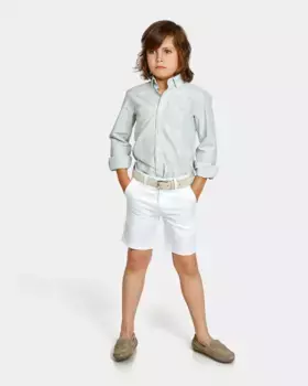 Шорты-бермуды для мальчиков из габардиновой ткани Spagnolo, белый