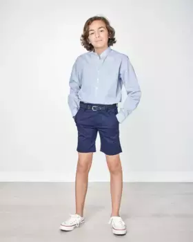 Шорты-бермуды для мальчиков из габардиновой ткани Spagnolo, тёмно-синий