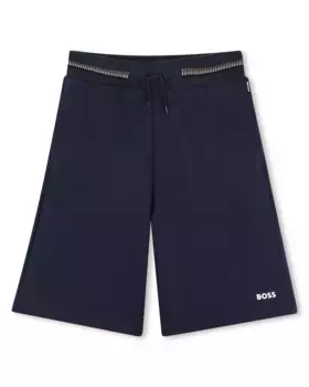 Шорты-бермуды для мальчиков с эластичным поясом и кулиской BOSS Kidswear, тёмно-синий