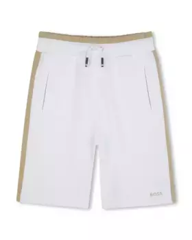Шорты-бермуды для мальчиков с эластичным поясом и кулиской BOSS Kidswear, белый