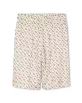 Шорты-бермуды для мальчиков с принтом монограммы и эластичной талией BOSS Kidswear, цвет Crudo