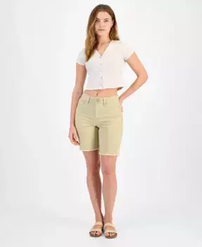 Шорты-бермуды для юниоров с высокой посадкой и потертостями Dollhouse, коричневый/бежевый