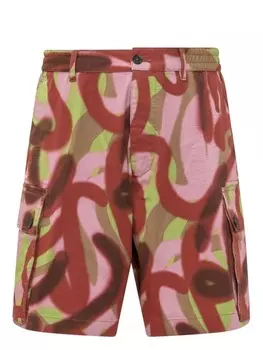 Шорты-бермуды DSQUARED2 с полным принтом, розовый
