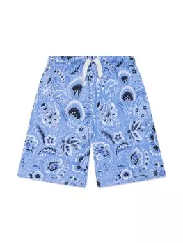 Шорты-бермуды ETRO KIDS с принтом пейсли, синий