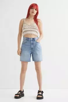 Шорты-бермуды H&amp;M, светло-голубой деним