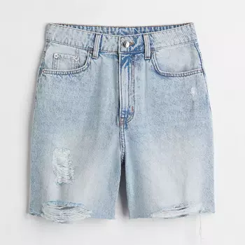 Шорты-бермуды H&M High Waist, голубой