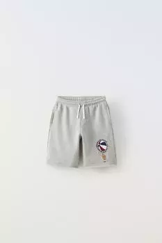 Шорты-бермуды harlem globetrotters ZARA, серый мергель