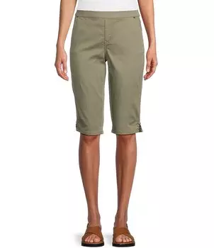 Шорты-бермуды Intro со средней посадкой и отделкой по бокам с отделкой на животе и отделкой из термосварной ленты розового цвета, зеленый