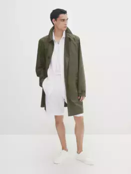 Шорты бермуды из 100% льна Massimo Dutti, белый