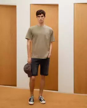 Шорты-бермуды из эластичного денима Green Coast, черный