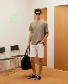 Шорты-бермуды из эластичного денима Green Coast, белый