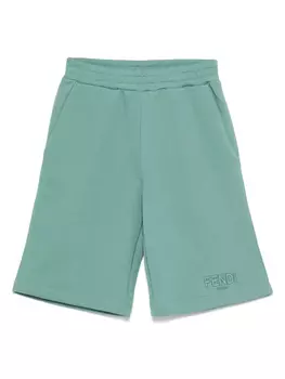 Шорты-бермуды из джерси Fendi Kids, зеленый