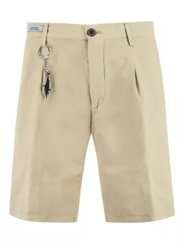 Шорты-бермуды из хлопка и льна Paul & Shark, нейтральный