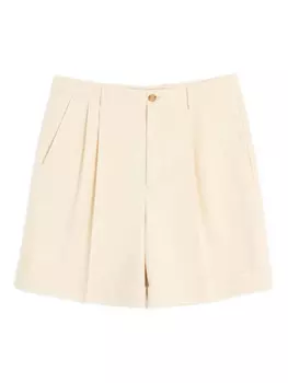 ШОРТЫ-БЕРМУДЫ ИЗ ХЛОПКОВОГО ПАУРСАНА С МАНЖЕТАМИ Valentino Garavani, нейтральный