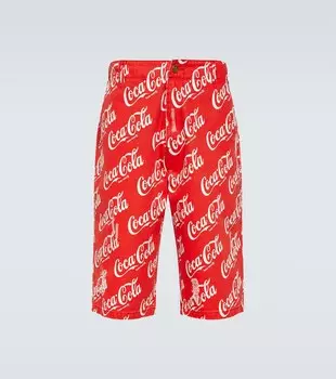 Шорты-Бермуды из хлопковой парусины с принтом Erl, коричневый