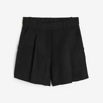Шорты-бермуды из льна H&M, черный