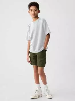 Шорты-Бермуды из льна и вискозы с эластичной талией Gap, цвет army green