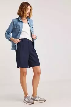 Шорты-Бермуды из лиоцелла в практичном стиле Jd Williams, синий