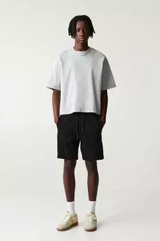 Шорты-Бермуды из пике-джоггеров Pull And Bear, черный