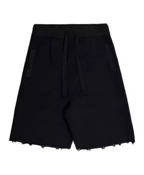 Шорты Бермуды из потертого хлопка Laneus, черный