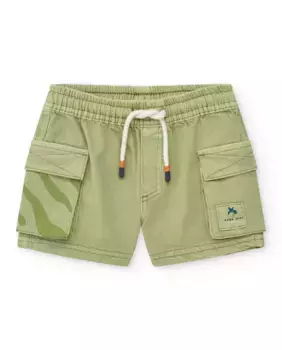 Шорты-бермуды из саржи для мальчиков с карманами-карго Tuc tuc, цвет Caqui