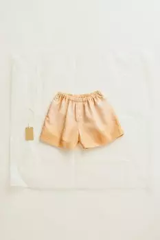 Шорты-бермуды из смешанного льна dip-dye ZARA, персик