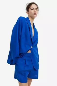 Шорты-бермуды из смеси льна H&M, ярко-голубой