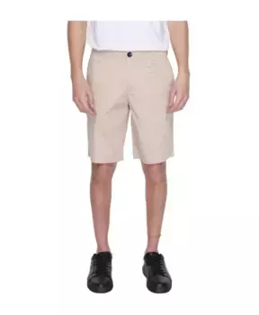 Шорты-Бермуды из смесового хлопка. Armani Exchange, бежевый